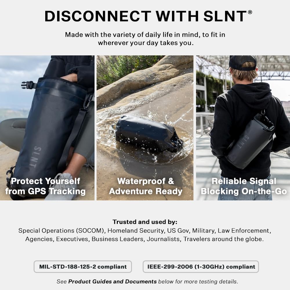 SLNT Waterproof Faraday Dry Bag - 420D Waterproof Nylon Signal Blockin ...