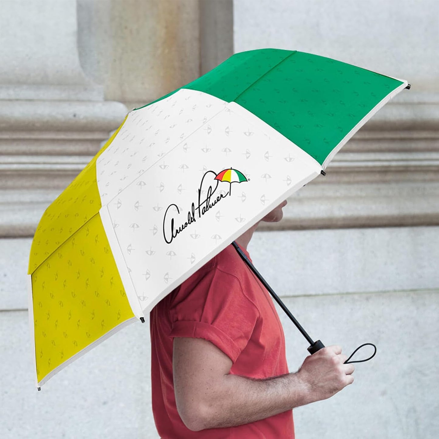 Weatherman Arnold Palmer Compact Collapsible Umbrella for Car and Backpack - Windproof, Resists Up to 55 MPH Winds - Protection From Wind, Rain & Sun (Classic)