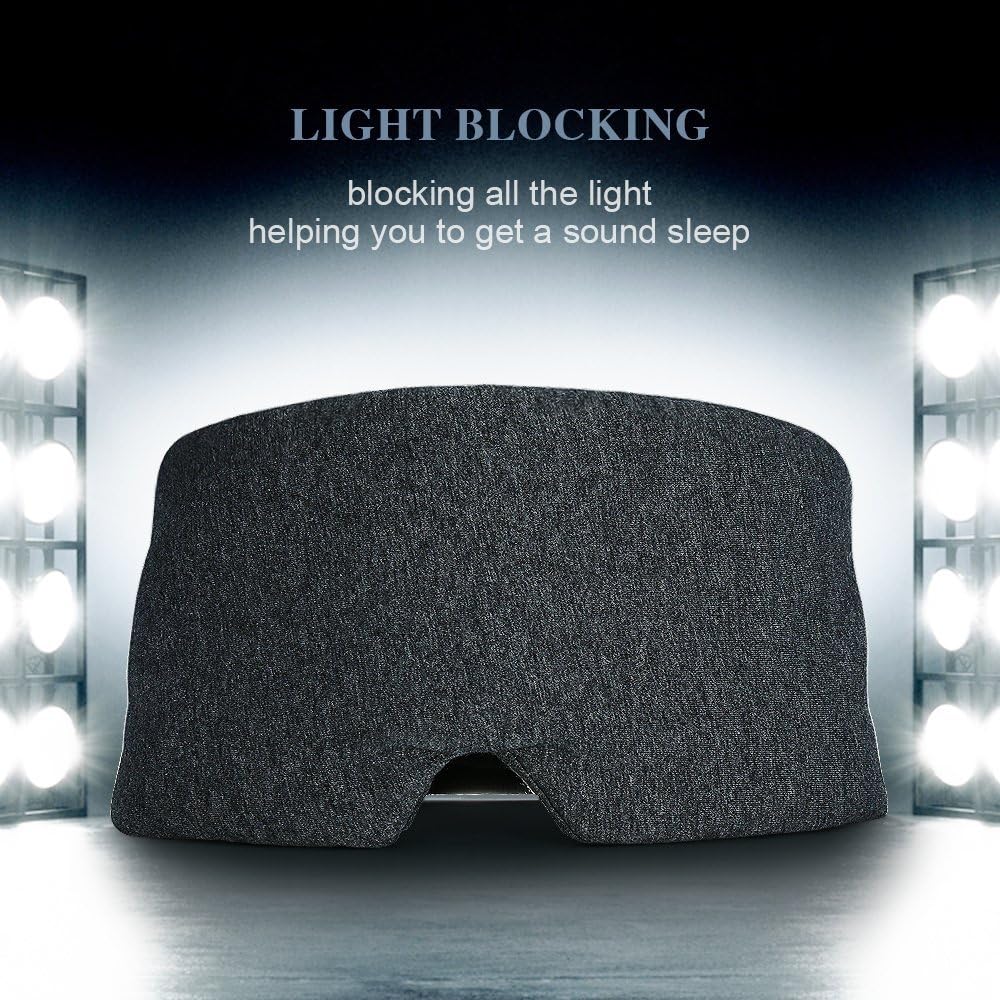 FRESHME Cotton Sleep Eye Mask for Women Men - 100% Blocking Light Trav ...