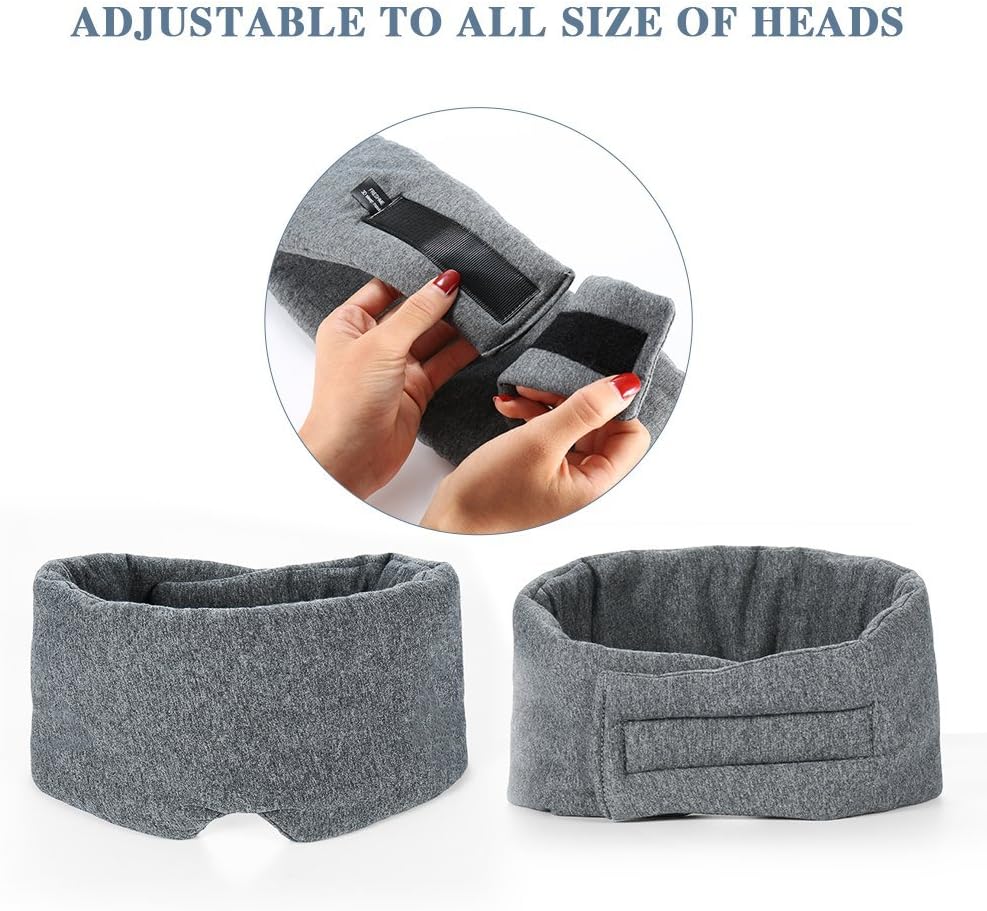 FRESHME Cotton Sleep Eye Mask for Women Men - 100% Blocking Light Trav ...