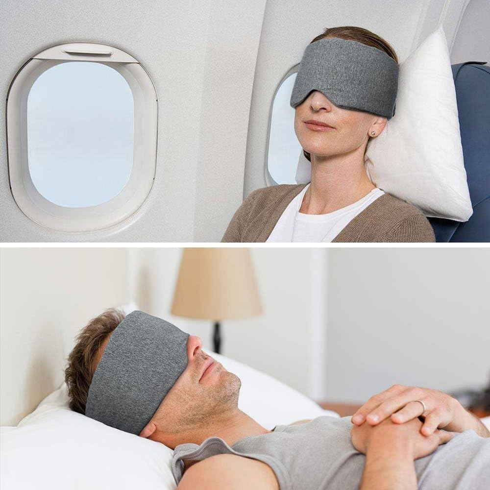 FRESHME Cotton Sleep Eye Mask for Women Men - 100% Blocking Light Trav ...