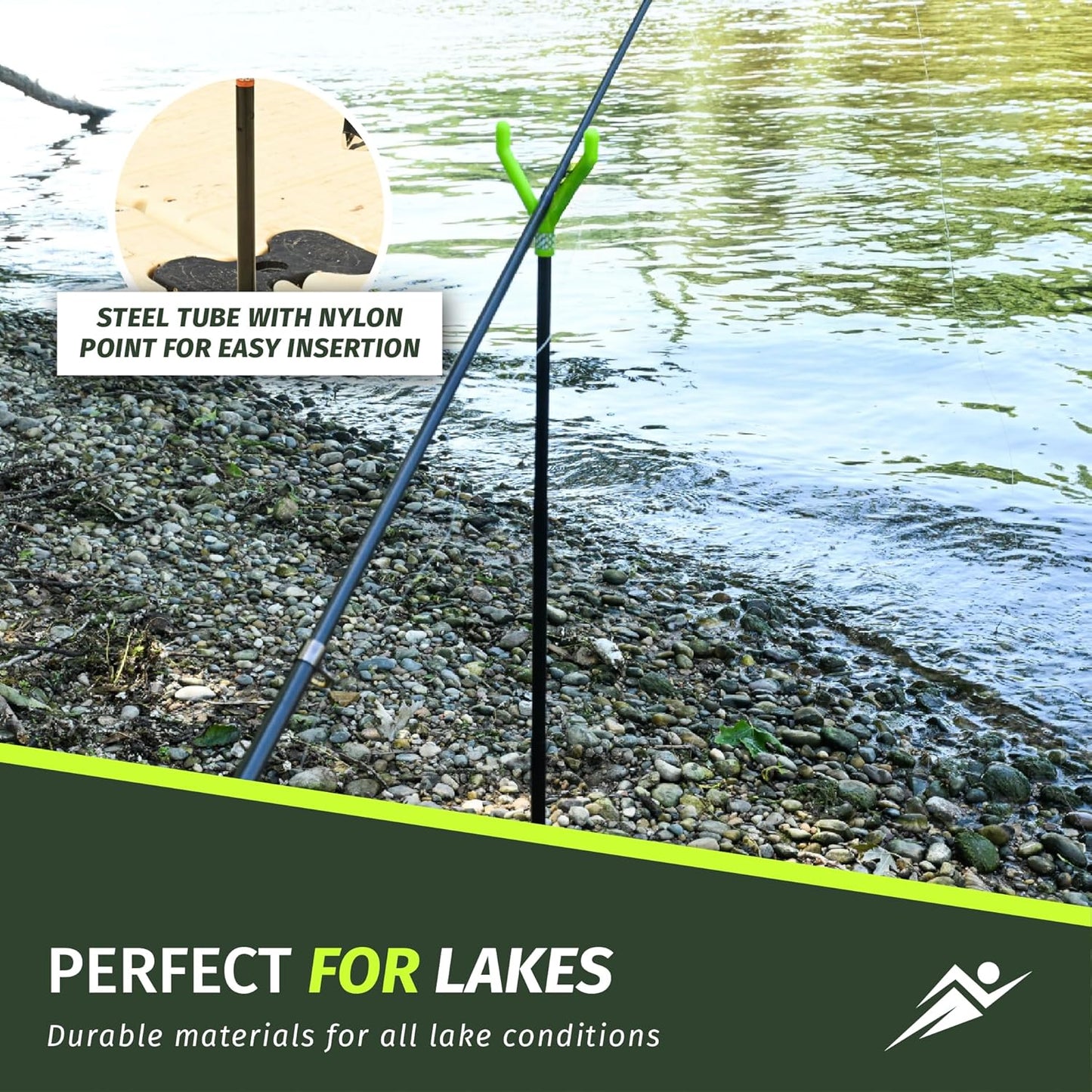 Fishin’ Stix Trident Telescoping Fishing Rod Holders – Extendable 12"–30", 50 lb+ Capacity, Sand Stake Pole Stand for Surf Fishing, Bank Angling, Catfish Rods, Lure & Bait Setup